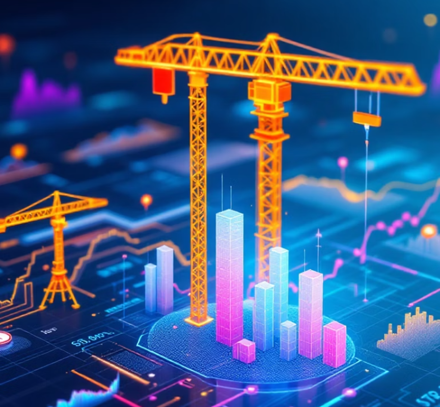 Crane with data visualisation overlay